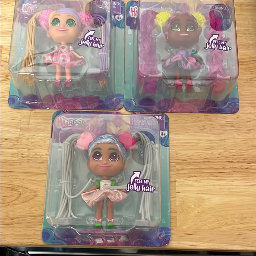 New Hairdorables shortcuts lot of 3 Jelly Hair Dolls